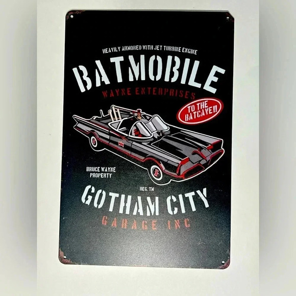 Other - Batman - Classic 1960’s Batmobile Metal Sign -  8”w x 12”h 🦇🚙